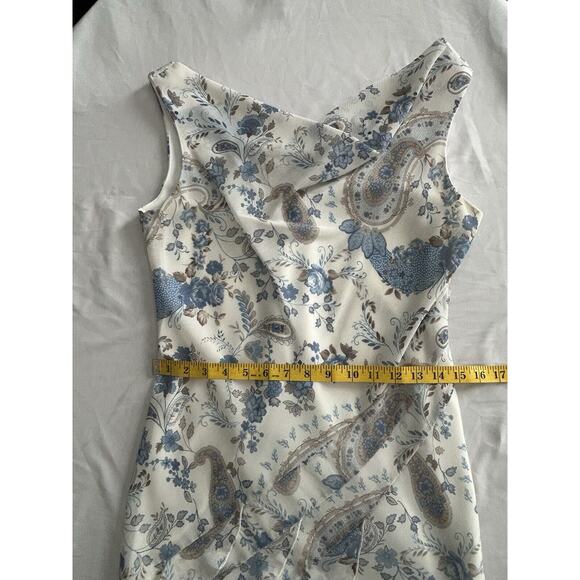 Vintage 90s Alyn Paige Floral Paisley Cowl Neck Shift Dress Juniors Size 9/10 - Picture 7 of 9